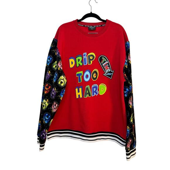SWITCH Remarkable Mens 3XL Drip Too Hard Sweatshirt Sweatpants Set Red Pitbull - Picture 2 of 9